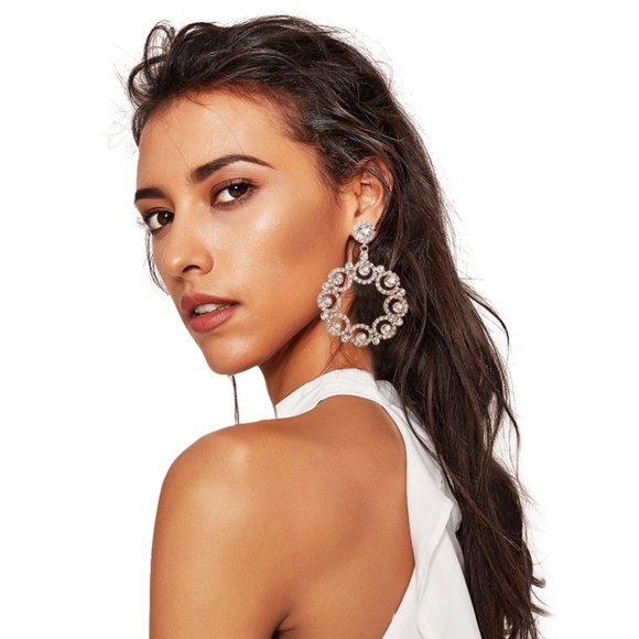 Vintage Hollow Pierced Earrings - Picture 2 of 3